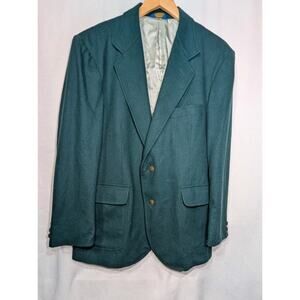 Vintage Pendleton Mens Blazer Sz 42 Emerald Green Crested Buttons Wool‎ USA Made